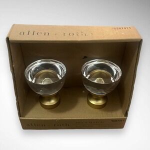 ALLEN + ROTH Mix and Match Finials With Brushed Gold Finish Crystal End |‎ NIB